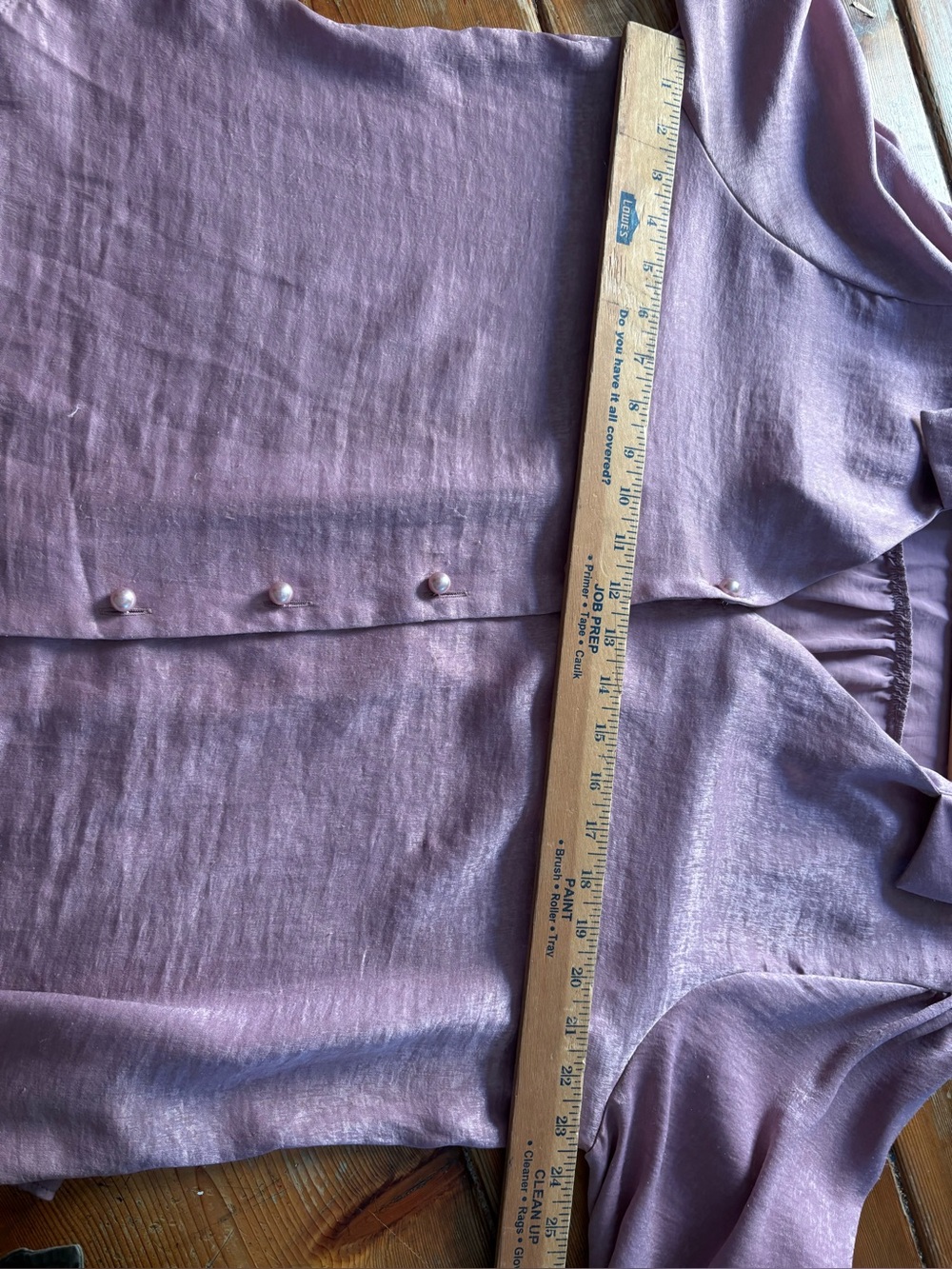 Cooper & Ella Lavender Button Front Blouse XL Long Sleeve Gathered Top - Picture 9 of 14